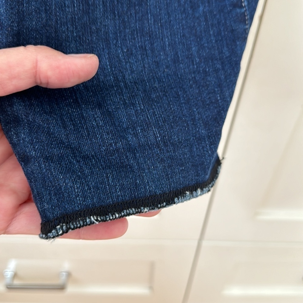 Paige Hoxton Straight Ankle Blue Jeans unfinished edges 26 - Picture 10 of 13